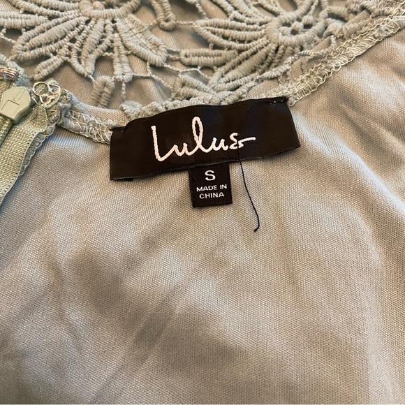 Lulus Romance Language Sage Green Backless Lace Dress NWT Size Small - Picture 9 of 10